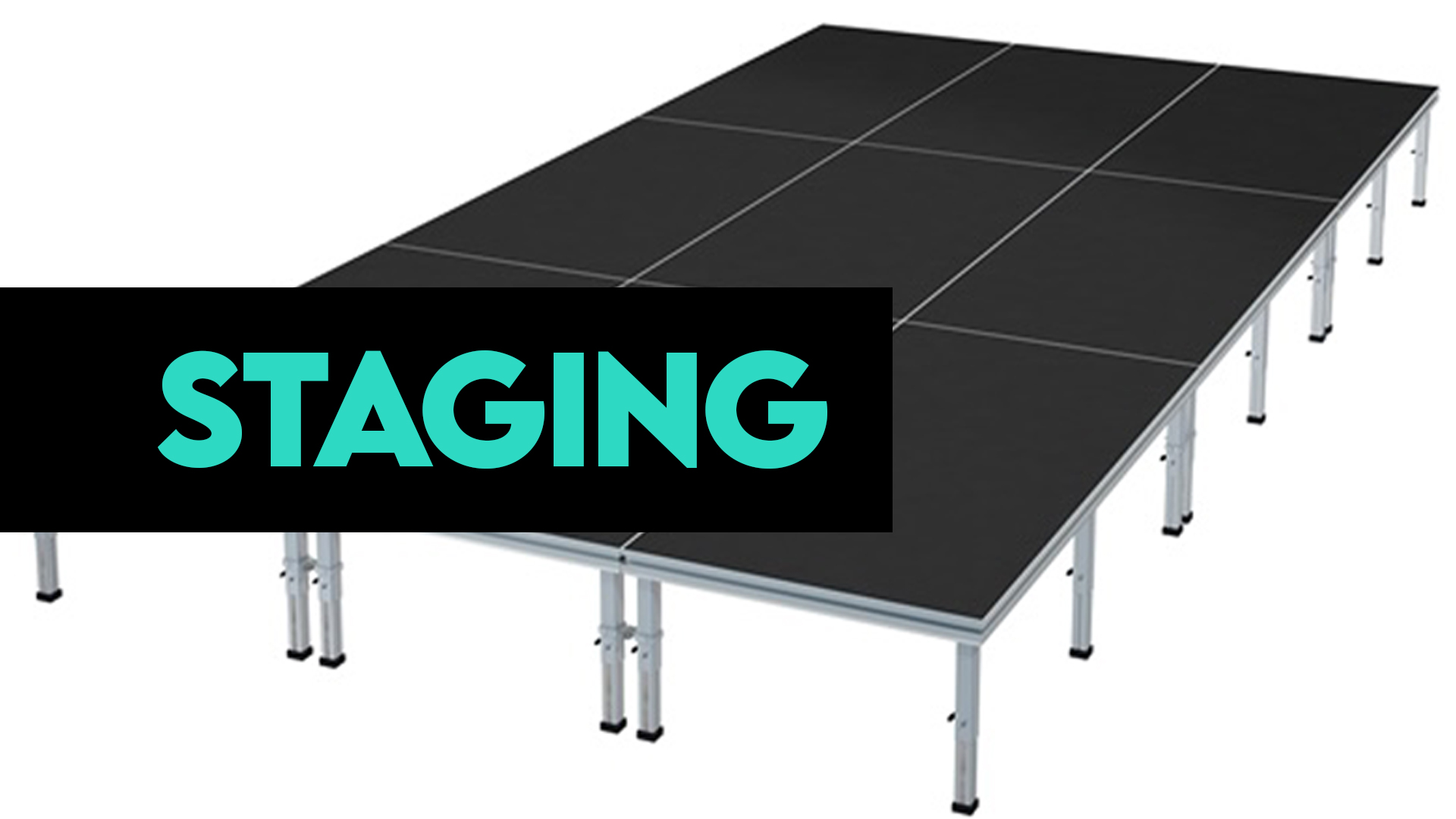 Modular stage platform setup for outdoor event